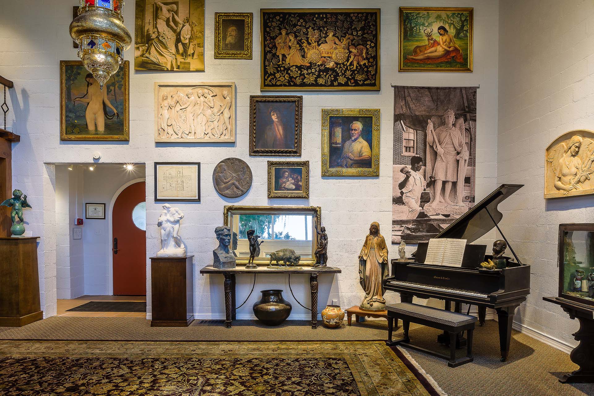 Indoor display of art in Polasek Museum